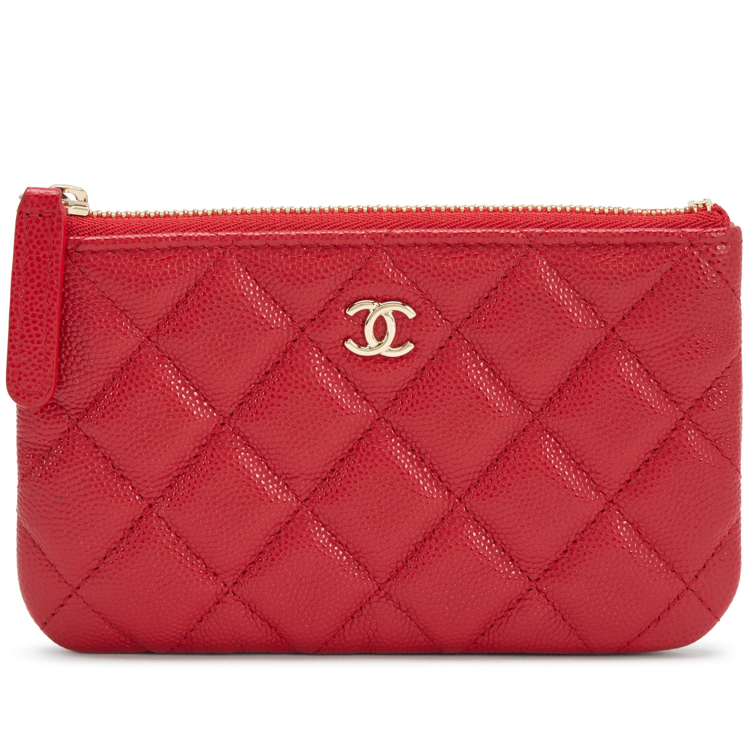 Red Quilted Caviar Mini O-Case Gold Hardware, 2019