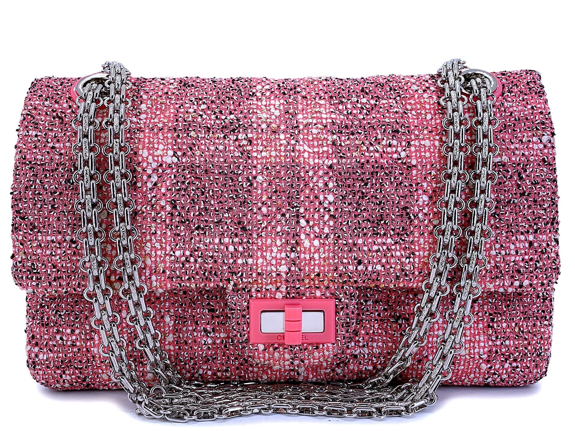 Pink Tweed 2.55 Reissue 225 Flap Bag Ruthenium Hardware, 2019