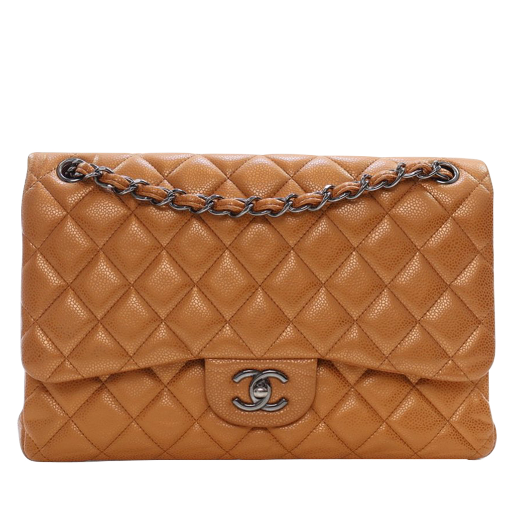 Bronze Quilted Caviar Jumbo Classic Double Flap Bag Silver Hardware, 2010-2011