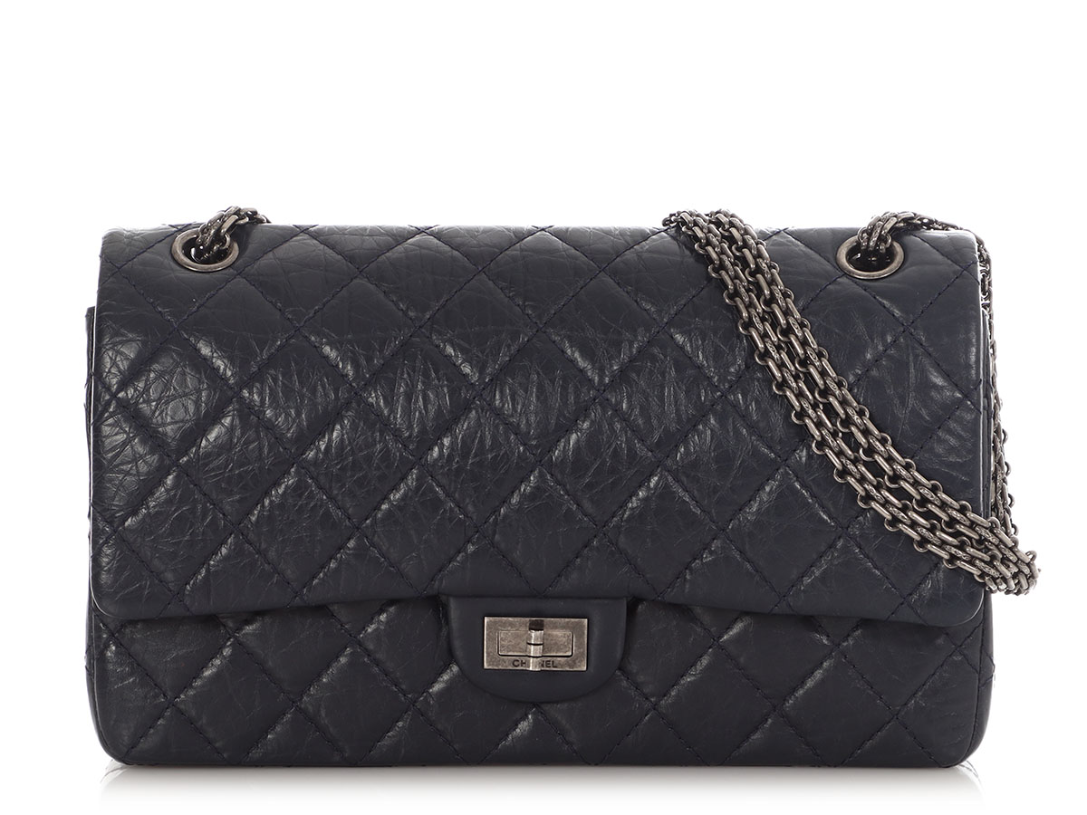 Navy Quilted Aged Calfskin 2.55 Reissue 226 Ruthenium Hardware, 2011-2012