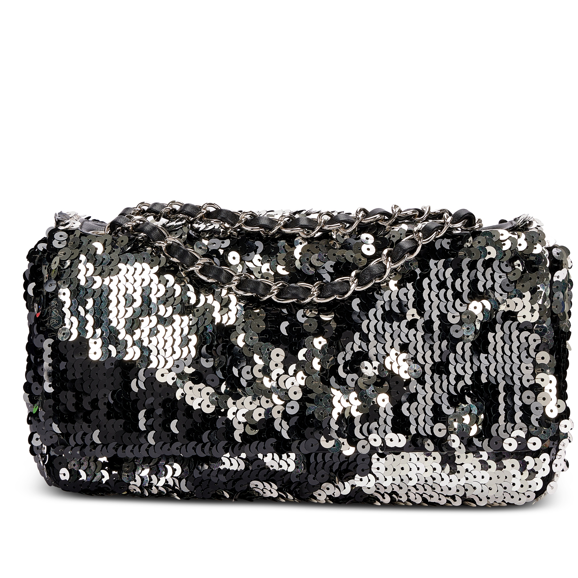 Black and Silver Sequin Flap Bag Silver Hardware, 2008-09