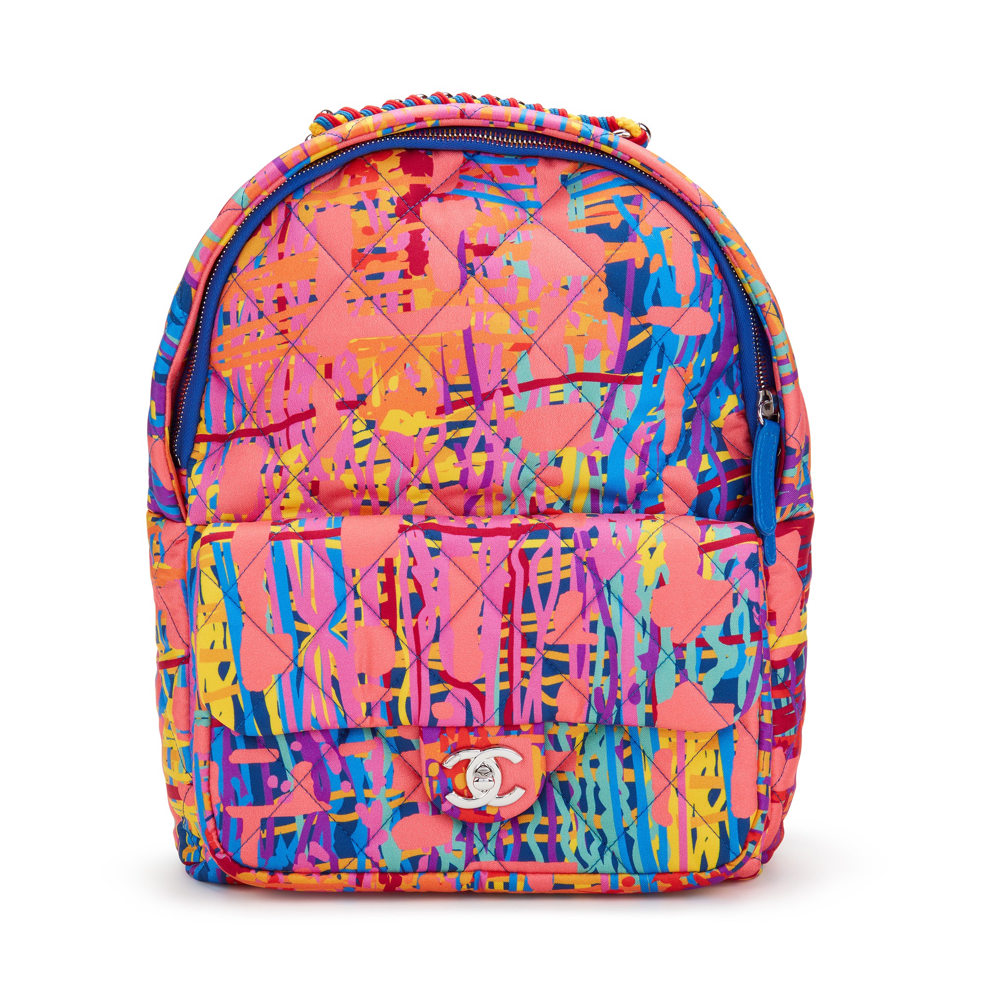 Multicolor Quilted Fabric Foulard Backpack, 2018