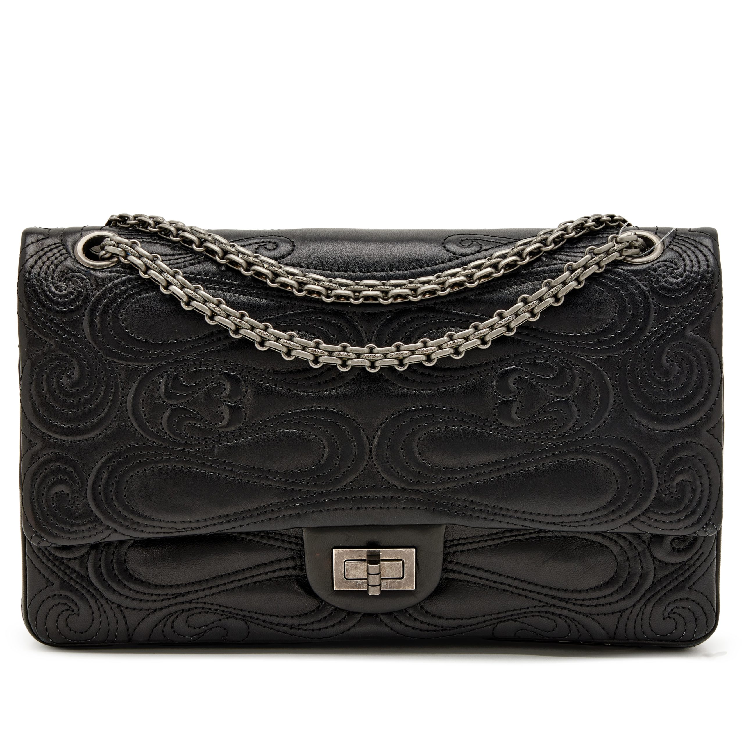 Black Lambskin Moscou 2.55 Reissue 226 Double Flap Bag Ruthenium Hardware, 2009