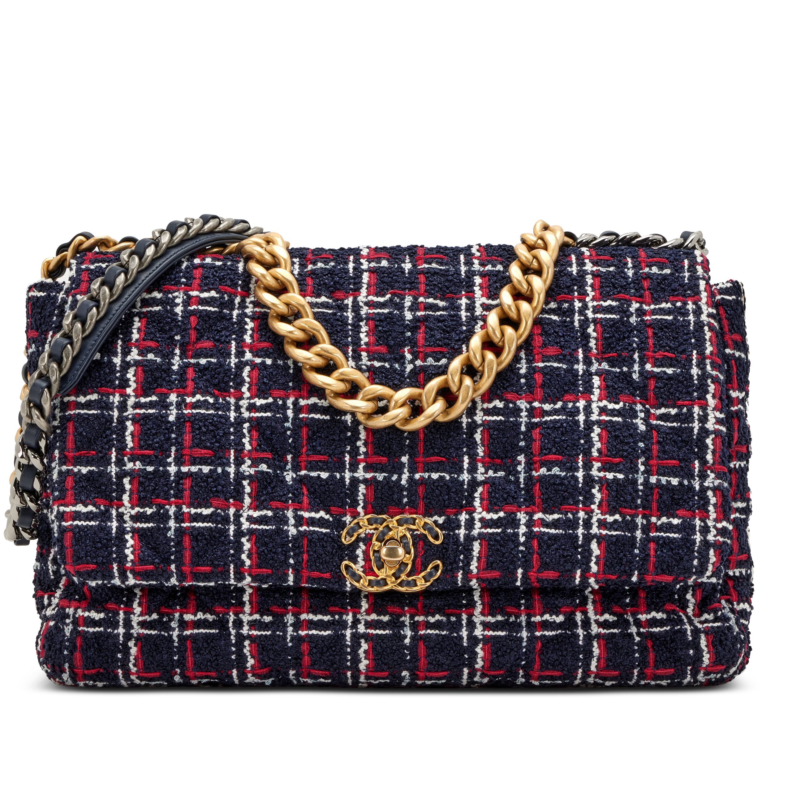 Multicolor Quilted Tweed Large Chanel 19 Flap Aged Gold, Ruthenium, and Silver Hardware, 2019