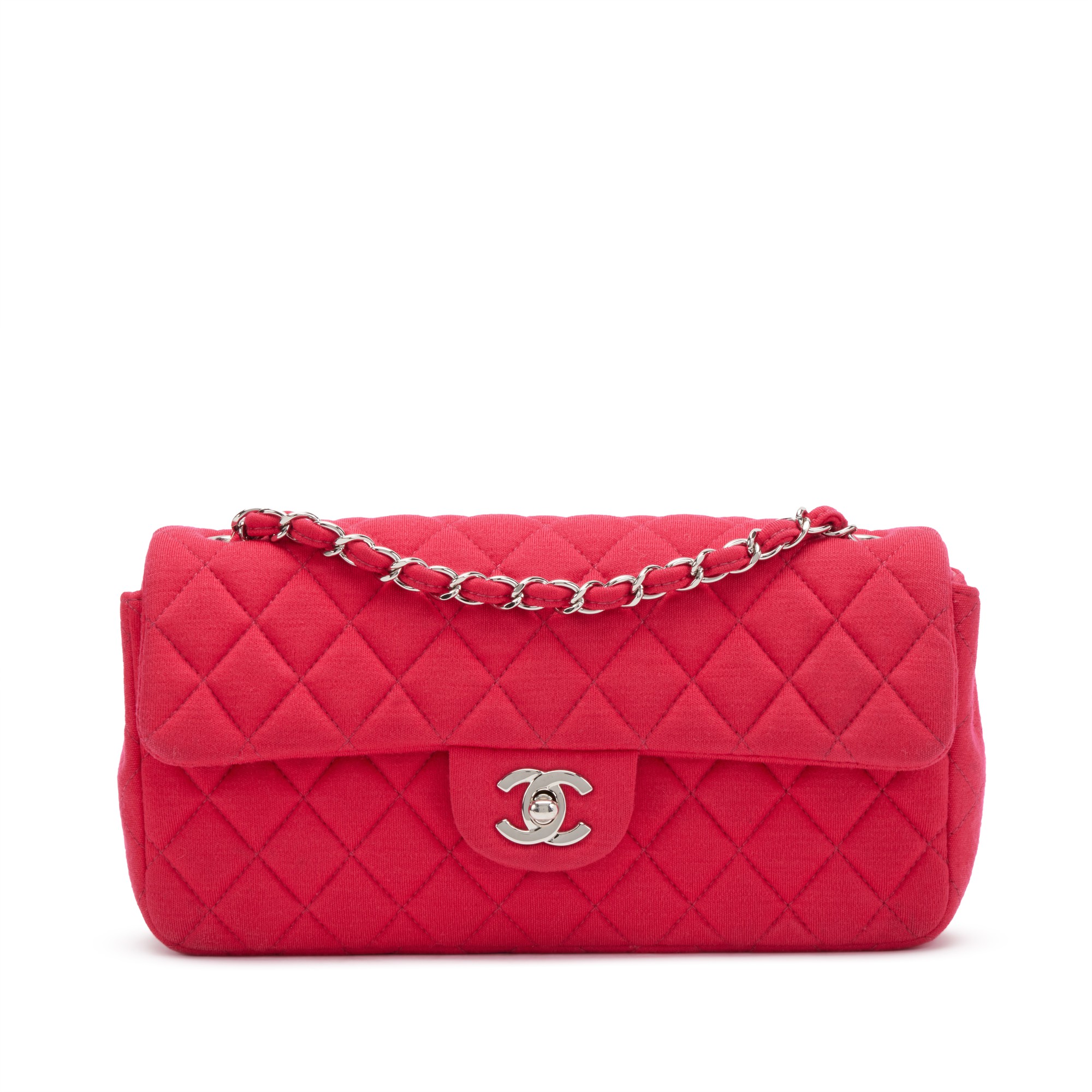 Pink Quilted Jersey East West Flap Silver Hardware, 2009