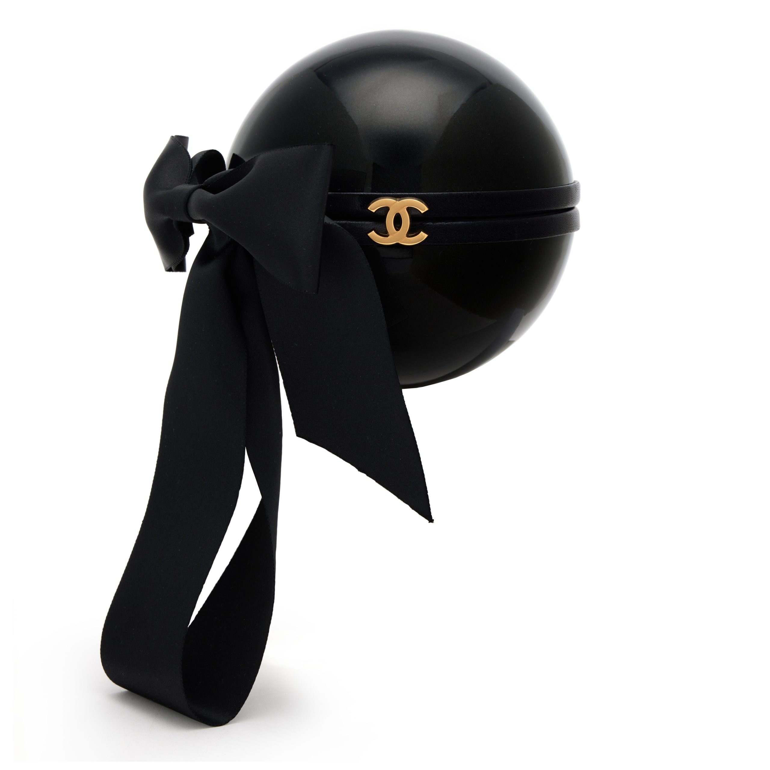 Black Plexiglass Giant Pearl Minaudire Clutch Gold Hardware, 2005-2006