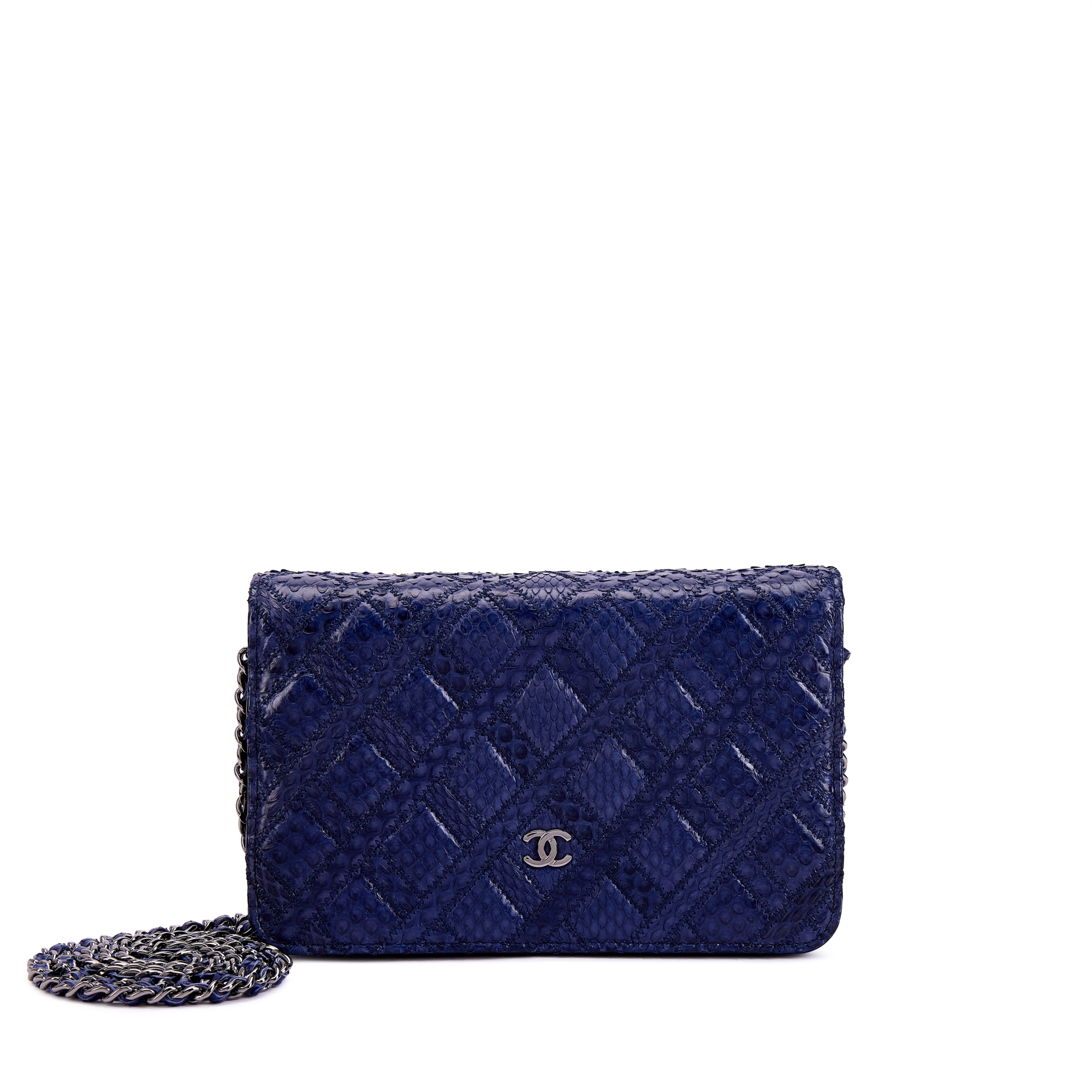 Blue Python Wallet on Chain Silver Hardware, 2014-15