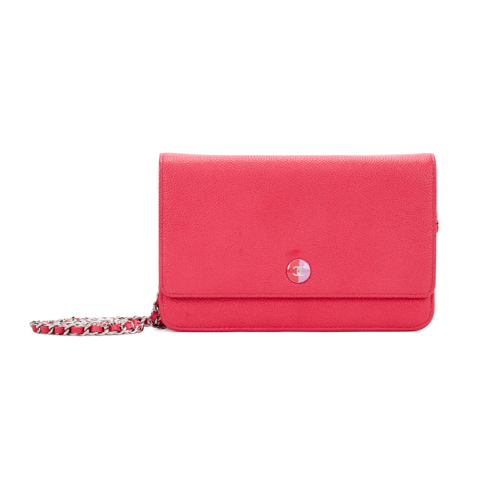 Pink Caviar Wallet on Chain Link Pink, Pink, and Silver Metal and Enamel Hardware, 2012-2013